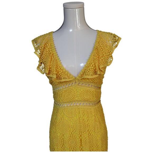Saylor Leilani Lace Midi In Yellow Women’s Size XS - Picture 6 of 14